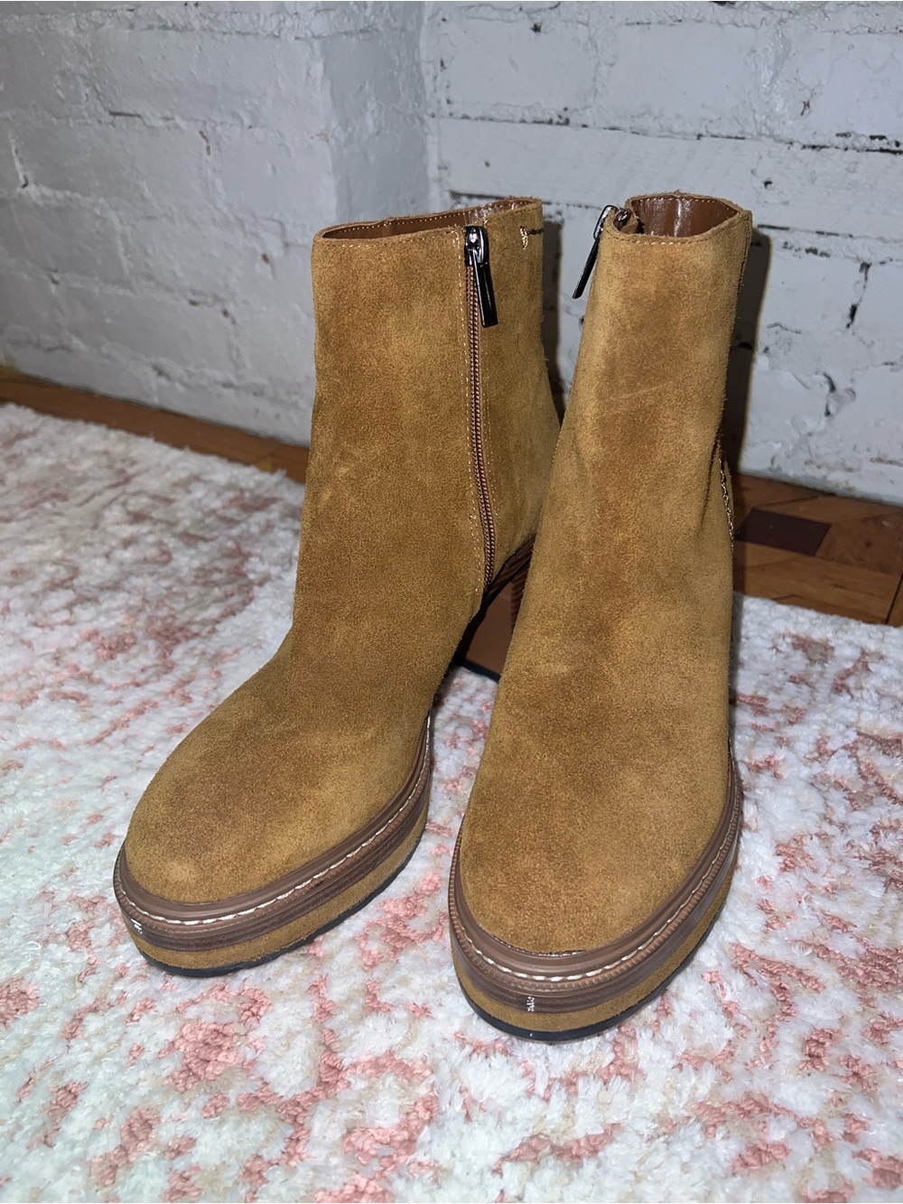 Steve Madden Chestnut Suede Platform Ankle Boots